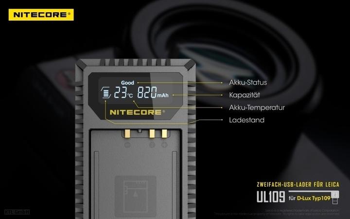 Produktbild Nitecore UL109 - für Leica Cameras (Kamera Akku Ladegerät)