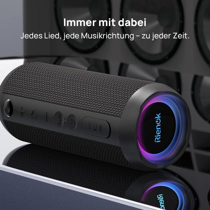 Produktbild Rienok Bluetooth Lautsprecher mit Licht (30 h, Akkubetrieb)