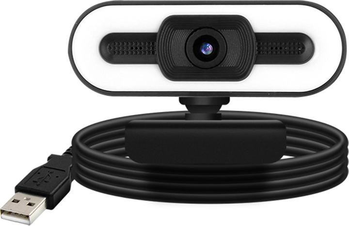 Produktbild Avizar 1080P HD-Weitwinkel-Streaming-Webcam mit LED-Licht + Mikrofon - Schwarz (2 Mpx)
