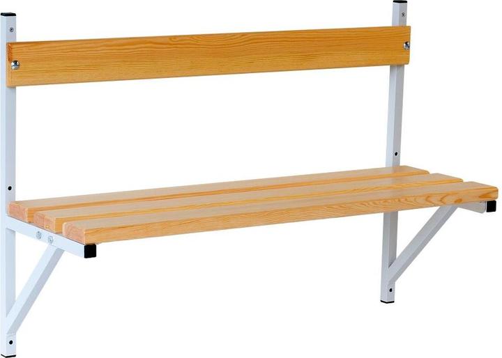 Immagine prodotto Sypro Panca da parete, doghe in legno di pino, lunghezza 1015 mm, grigio chiaro. (101.50 cm, 71 cm)