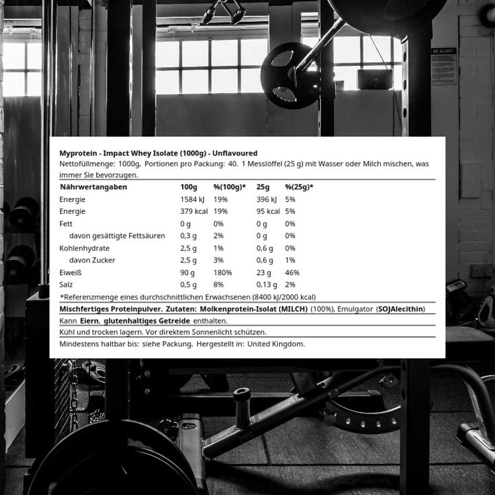 Immagine prodotto MyProtein Isolato di siero di latte Impact (Neutro, 1 pz., 1000 g)