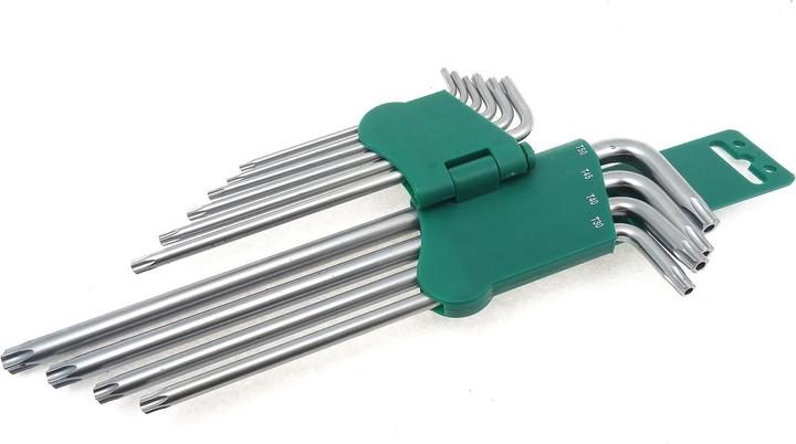Produktbild Jonnesway TORX-Schlüsselsatz mit Loch, extra lang, Grösse T9-T50, 10-teilig