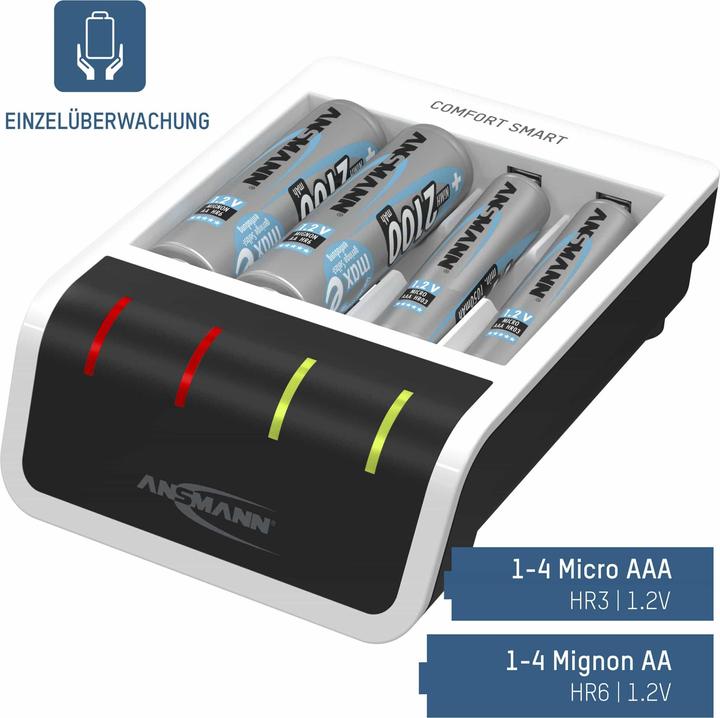 Produktbild Ansmann Comfort Smart Ladegerät (1 Stk., AAA, AA, 800 mAh, Akku)