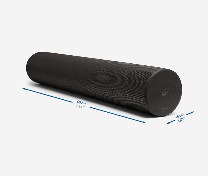 Domyos Schaumstoff-Pilatesrolle Länge 90 cm Durchmesser 15 cm Foam Roller schwarz