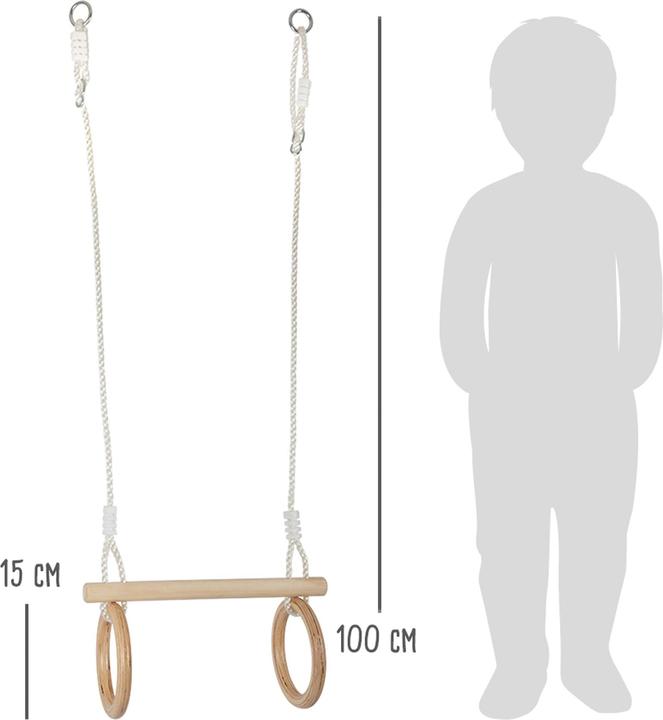 Actual product image small foot Trapeze with gymnastic rings