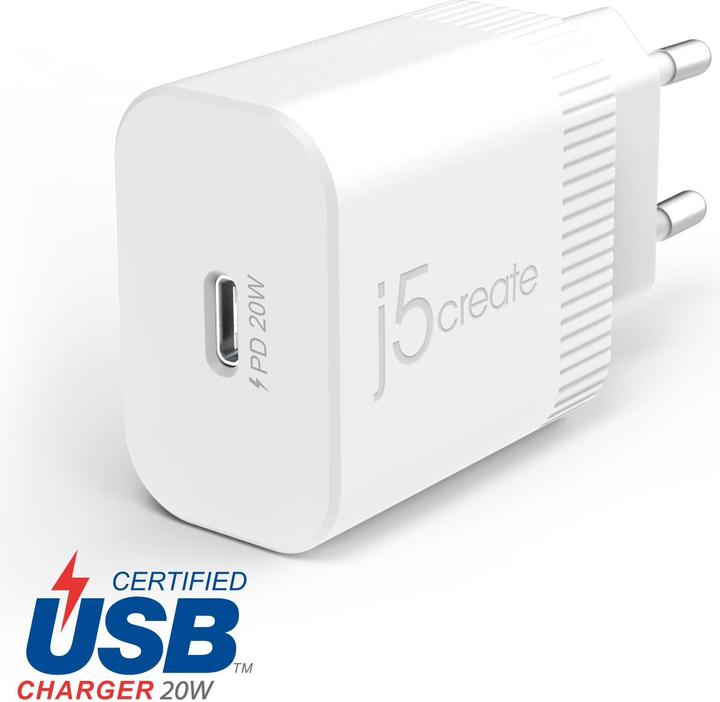 Actual product image j5Create 20W PD USB-C WALL CHARGER - EU (20 W)
