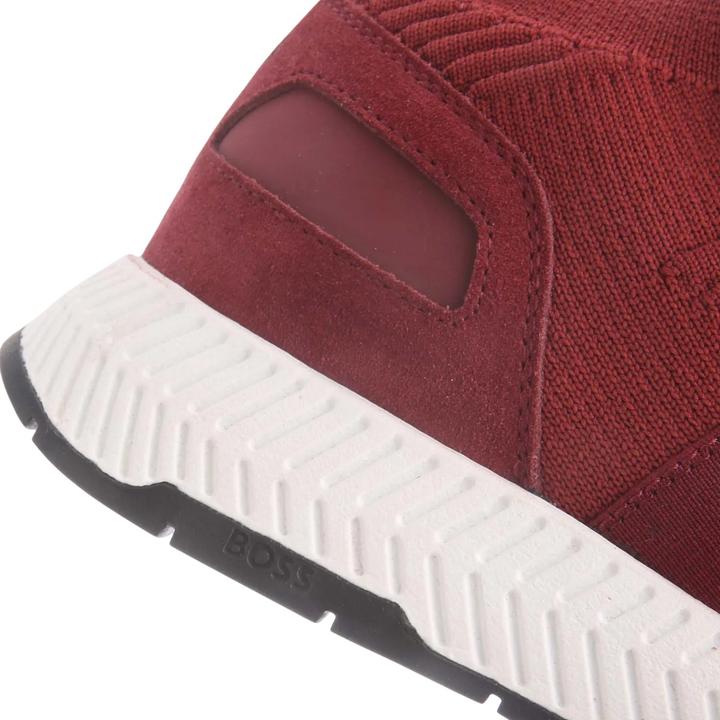 Actual product image BOSS Mens Titanium Suede Panel Running Trainers (39.5)
