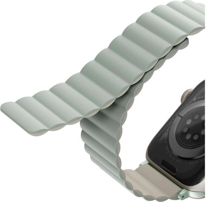 Produktbild Uniq pasek Revix Apple Watch Series 1/2/3/4/5/6/7/8/SE/SE2 38/40/41mm. Reversible Magnetic zielony-b (Silikon, Edelstahl)