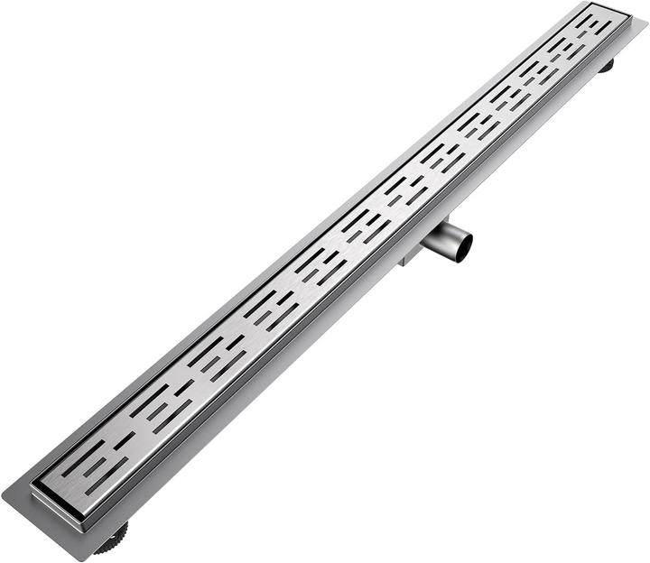 Emke Duschrinne Edelstahl, Bodenablauf Komplettset Siphon mit Geruchsstop, Haarsieb, 1100cm (1100 mm)