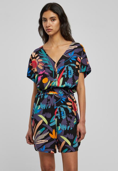 Actual product image Urban Classics Ladies Short Viscose Belt Jumpsuit - 12110 (S)