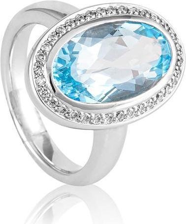 Breuning RING - Farbstein/Brill. 0,255 Ct. H/si (53, 585/14 K Gold)
