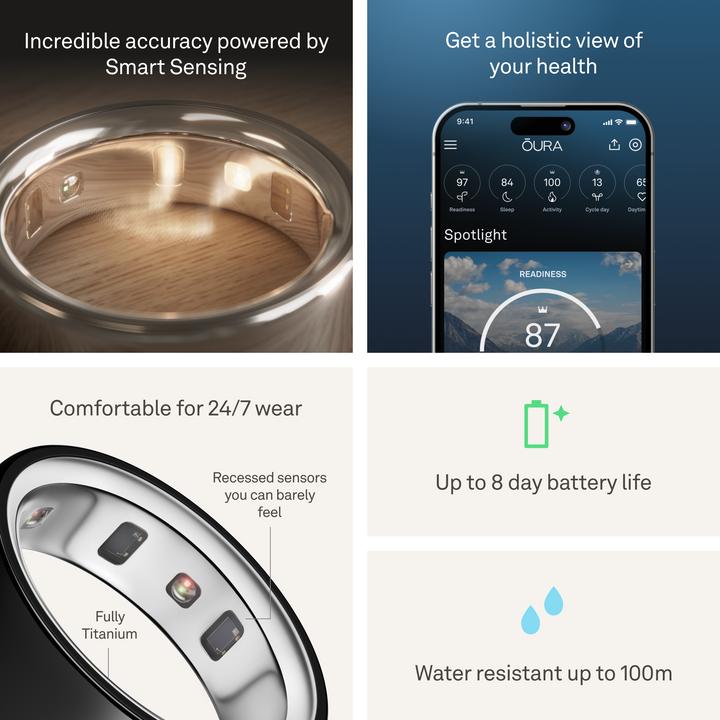 Actual product image Oura Ring 4 (7, Black)