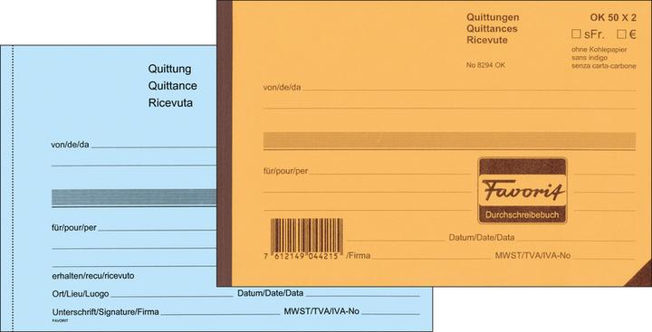 Produktbild Favorit Durchschreibebuch Quittungen (100 x)