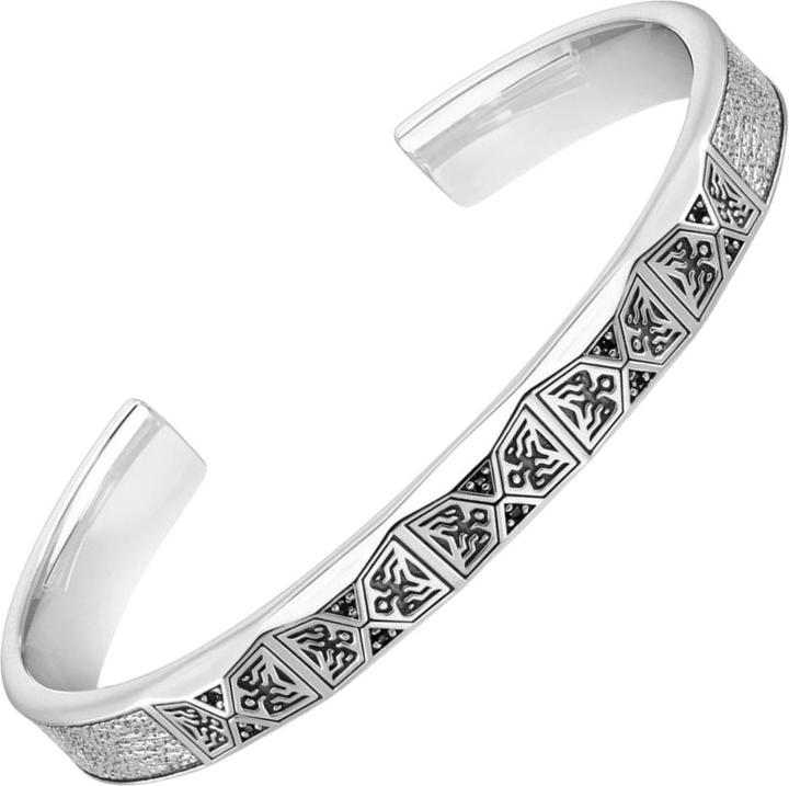 Immagine prodotto Thomas Sabo Bangle Design sfaccettato con pietre nere Argento (17.50 cm, Argento 925, Annerito)