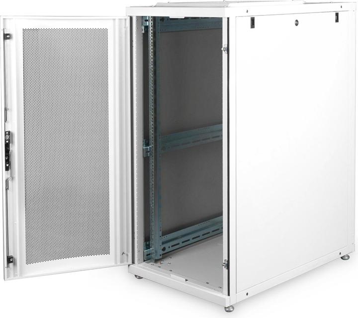 Produktbild Digitus Serverschrank 48,3cm 19Zoll 26HE grau H1342mmxB600mmxT1000mmm mit perforierter Tuer inkl. 28xMont... (26 HE, 19 Zoll Rack)