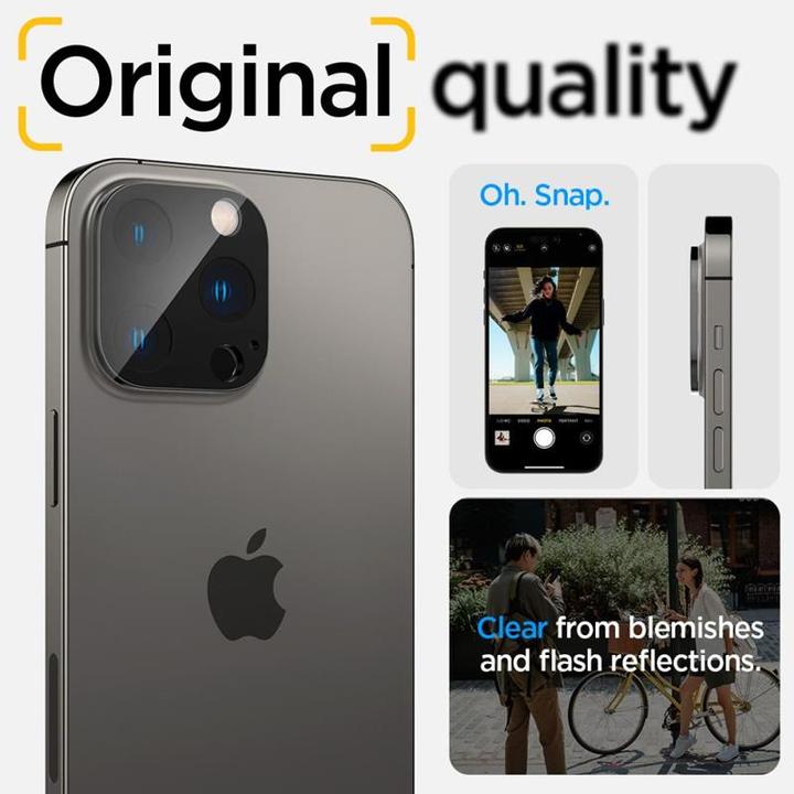 Produktbild Spigen Optik.Tr Camera iPhone 14 Pro/14 Pro Max Lens 2szt./2pcs czarny/black AGL05273 (2 Stück, Apple iPhone 11 Pro)