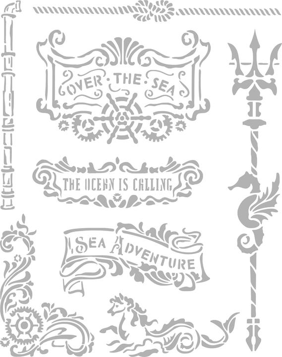 Immagine prodotto Stamperia Stencil "Canzoni del mare - Piatti e tridente"