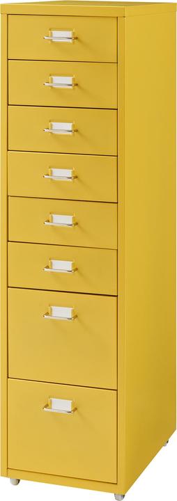 En.Casa Rollcontainer Kökar mit 8 Schubladen 109x28x41 cm Gelb