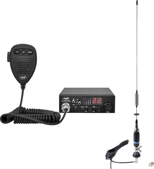 Immagine prodotto PNI Pacchetto radio CB Escort HP 8000L ASQ + antenna CB S75 con cavo e staffa fissa