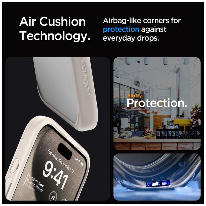 Actual product image Spigen Ultra Hybrid case for iPhone 15 Pro - natural titanium (Apple iPhone 15 Pro)