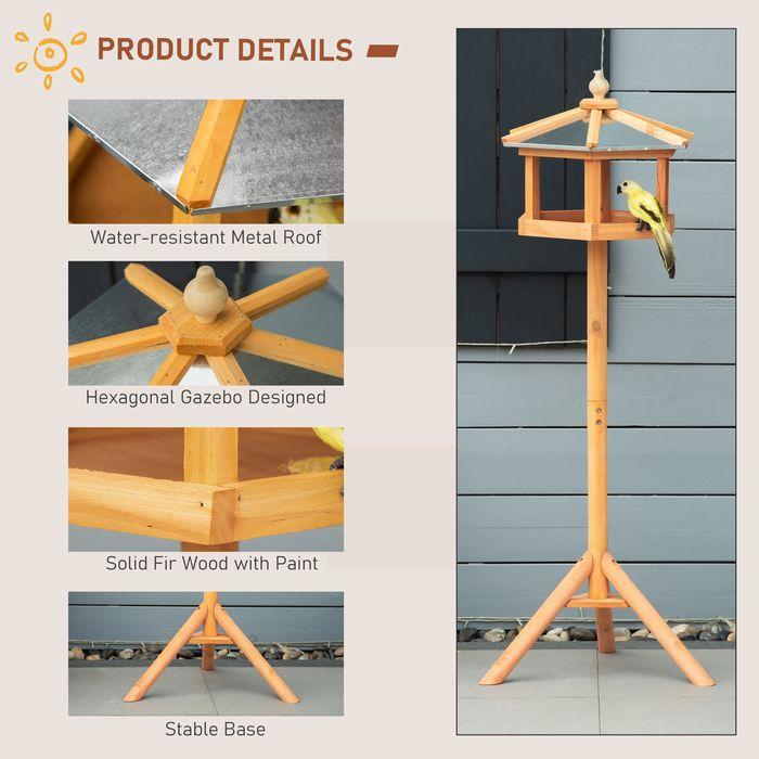 Actual product image Swisshandel24 Bird house Bird villa Bird feeder Bird house with stand and zinc roof 113x40x40 cm