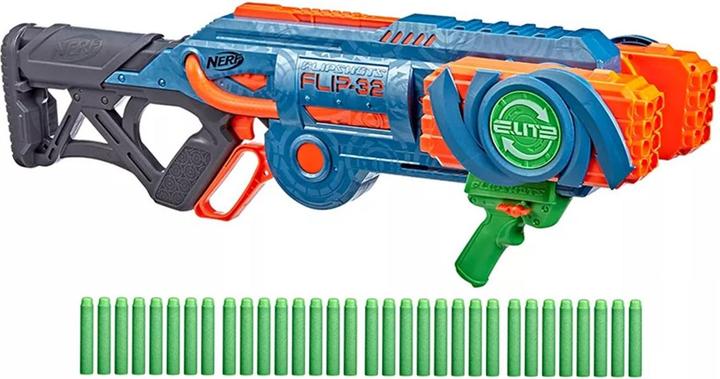 Actual product image Nerf Elite 2.0 Flipshots Flip-32 Blaster, 32 dart barrels for double the firepower, capacity for 32 darts