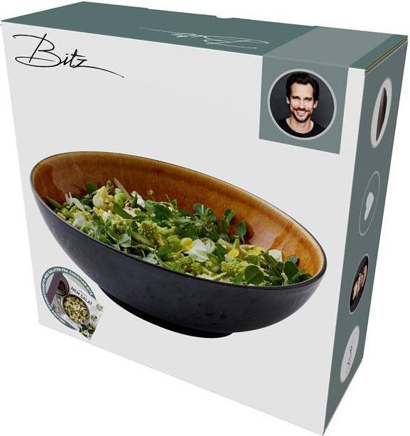 Produktbild Bitz Salatschüssel schwarz/amber 30cm (30 cm, 27.34 l, 1 x)