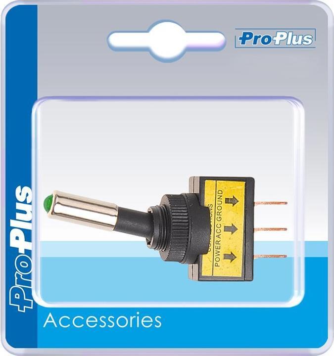 Immagine prodotto ProPlus Interruttore a levetta LED verde 12V-max. 20A in confezione blister