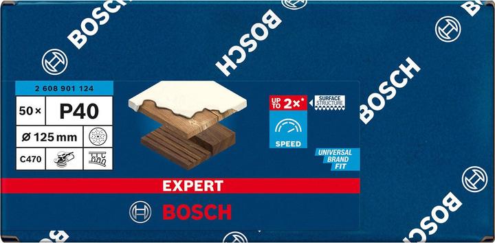 Produktbild Bosch Professional Zubehör EXPERT C470 Schleifpapier Mehrloch für Exzenterschleifer, 125 mm, G 40, 50-tlg. (40)