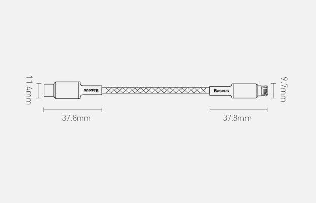 Actual product image Baseus USB C – Lightning (1 m, USB 4.0, 20 W)