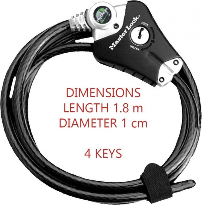 Actual product image Master Lock Python Lock 8428 cable lock 10 mm x 1,800 mm (180 cm)