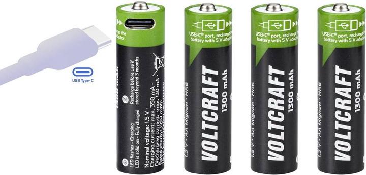 Actual product image Voltcraft Accu-Rechargeable (4 pcs., AA, 1300 mAh)