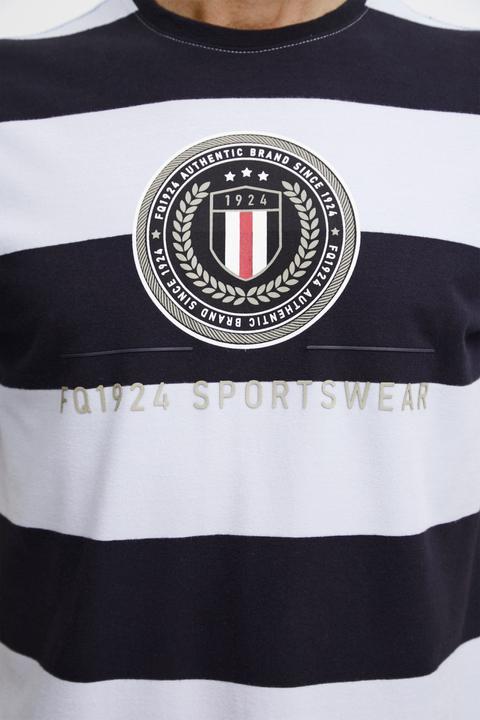 Actual product image FQ1924 FQTom SS stripe tee w logo print 21900645 (XL)