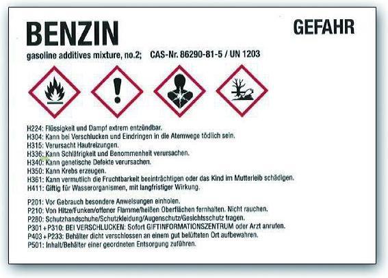 Produktbild BRW Warn Aufkleber Benzin