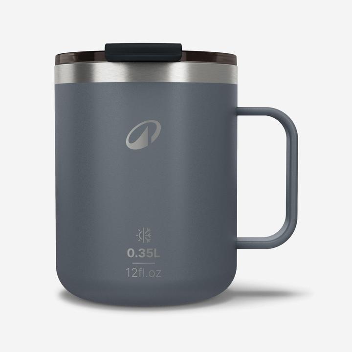 Produktbild Quechua Tasse isolierend Edelstahl Camping Wandern Trekking - Mug 900 0,35 l grau