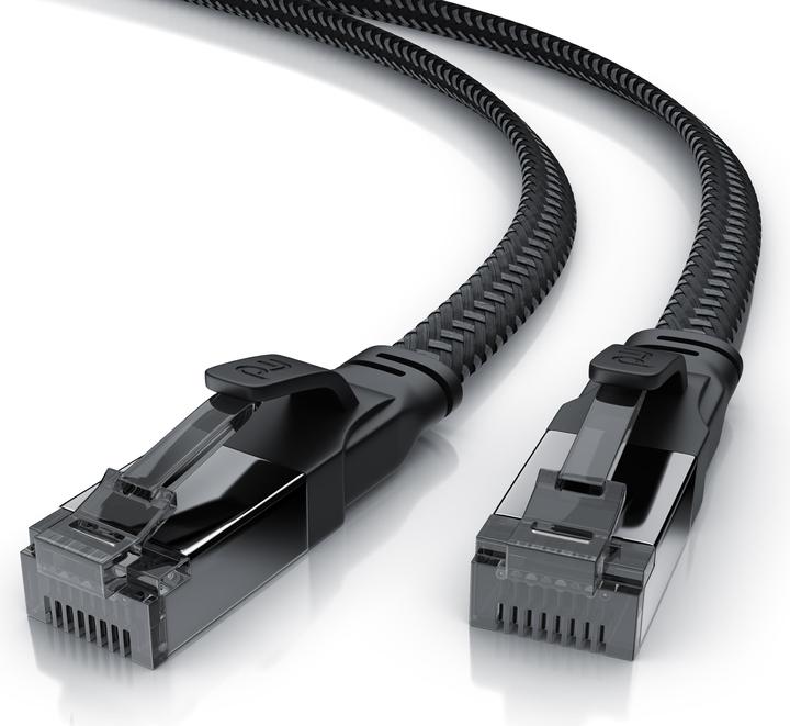 Produktbild Primewire LAN Kabel CAT.8, RJ-45, Ethernet CAT 8.1 Netzwerkkabel Flach 40 Gbits, Baumwollmantel Patchkabel (U/FTP, CAT8.1, 0.50 m)