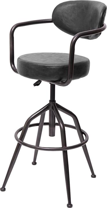 Image du produit Swisshandel24 Tabouret de bar HWC-H10f, chaise de bar, tabouret de comptoir, tabouret pivotant, hauteur réglable