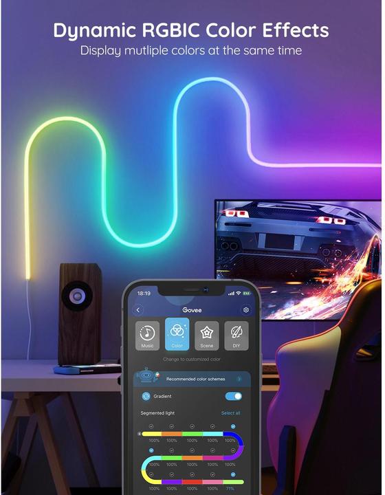 Produktbild Govee Neon (RGBIC, 300 cm, Indoor)