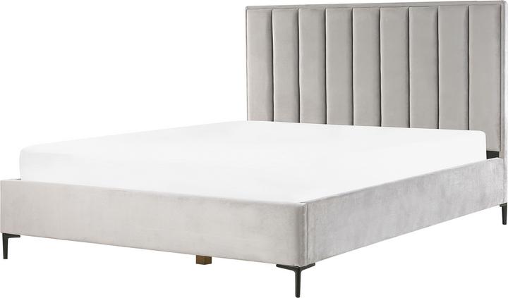 Actual product image Beliani Upholstered bed in grey velvet fabric with folding bed base 180 x 200 cm SEZANNE (180 x 200 cm)