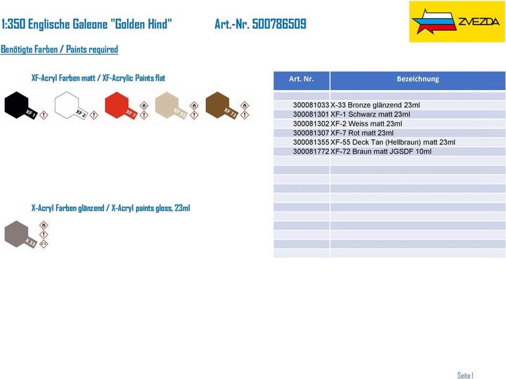 Immagine prodotto Tamiya 1:350 Galeone inglese Golden Hind