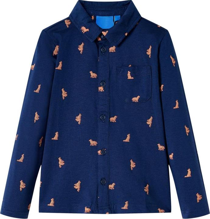 Immagine prodotto VidaXL Camicia da bambino blu navy 140,Materiale: 100 % cotone,Colore (140)