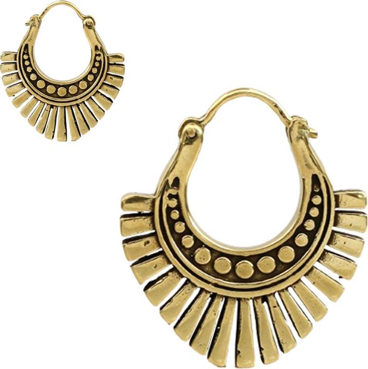 Produktbild Star Piercing Ohrring vergoldet gepunktet mit strahlen (Messing)