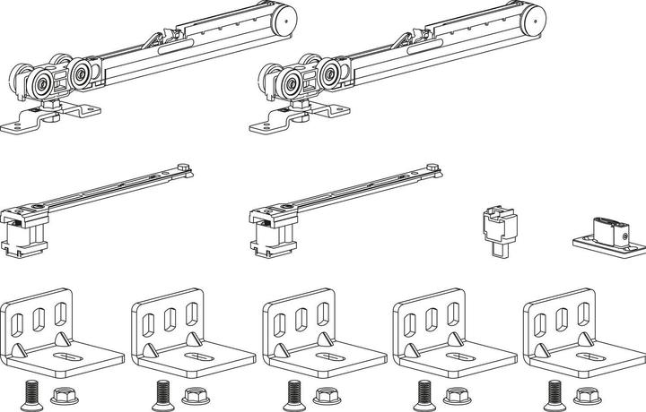 Actual product image Terno Scorrevoli TERNO fitting set Classic Fluid 50 timber 30-80 kg without track
