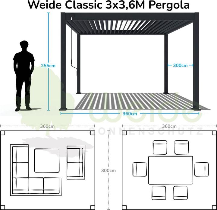 Image du produit Weide Pergola Classic (300 cm, 360 cm)