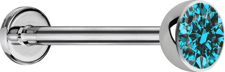 Immagine prodotto Star Piercing Labret Micro Threadless emisfero d'argento con cristallo d'acqua (senza ottone, Titanio G23)
