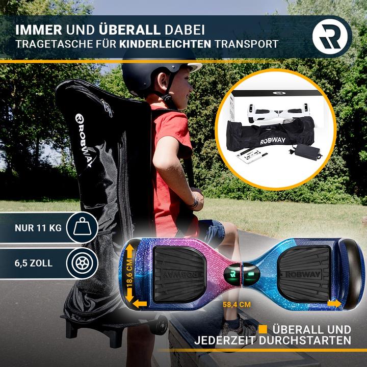 Produktbild Robway Hoverboard W1 E-Balance Board Scooter Elektro Roller Smart Self Balance (Dark Matter)
