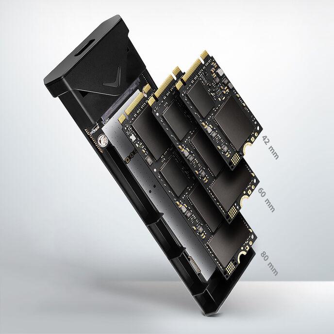 Actual product image Axagon Boitier external USB 3.2 EEM2-UB2 - NVMe M.2 Type 2280 (Noir) (M.2 2280)