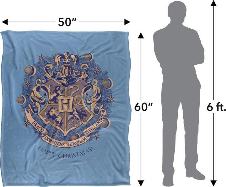 Produktbild Decke Happy Christmas Hogwarts Wappen (152 x 127 cm)