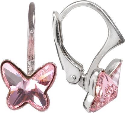 Levien GirlÂ's silver earrings Butterfly Light Rose for kids