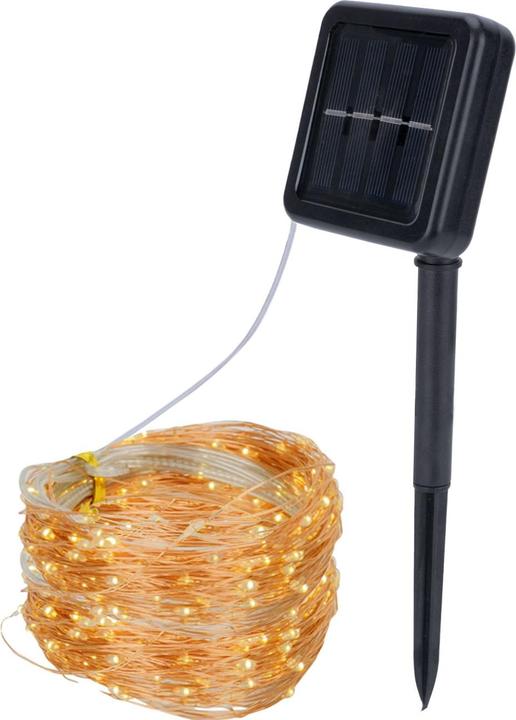 Produktbild Casativo Kupferdraht Lichterkette, solarbetrieben, 22 m, 200 warmweisse LEDs, IP44 (0.19 m)